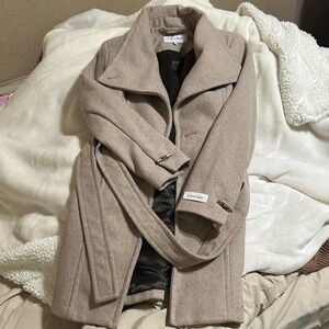 Calvin Klein Beige Wool Coat